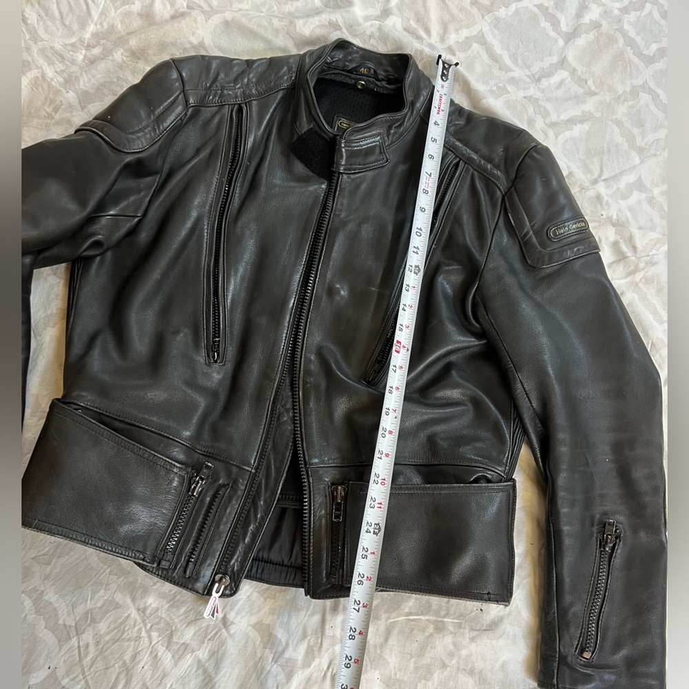 Men's Black Leather Motorcycle Jacket - Picture 6 of 16